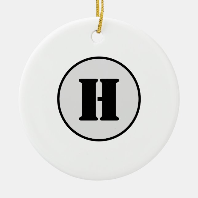 SIMPLE MINIMAL MODERN MONOGRAM ELEGANT STYLE CHIC  CERAMIC ORNAMENT (Front)