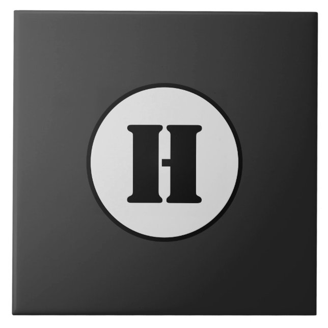 SIMPLE MINIMAL MODERN MONOGRAM ELEGANT STYLE CHIC  CERAMIC TILE (Front)
