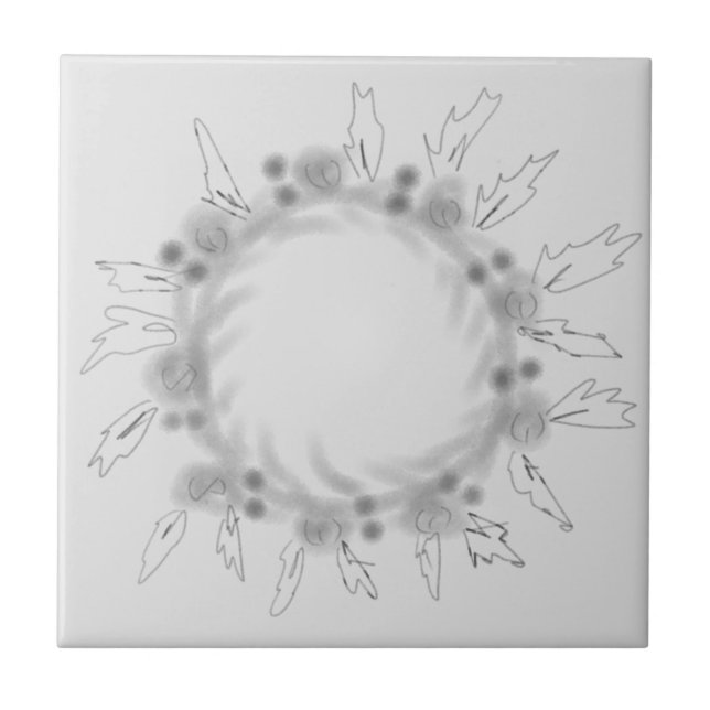 SIMPLE MINIMAL MODERN MONOGRAM ELEGANT STYLE CHIC  CERAMIC TILE (Front)