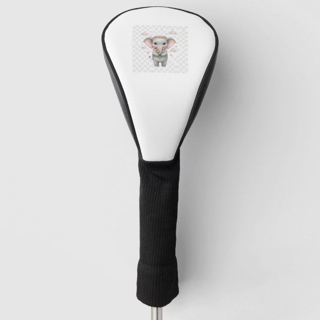 SIMPLE MINIMAL MODERN MONOGRAM ELEGANT STYLE CHIC  GOLF HEAD COVER (Front)