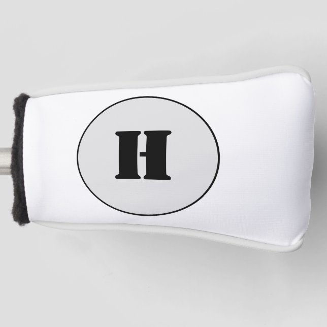 SIMPLE MINIMAL MODERN MONOGRAM ELEGANT STYLE CHIC  GOLF HEAD COVER (Front)