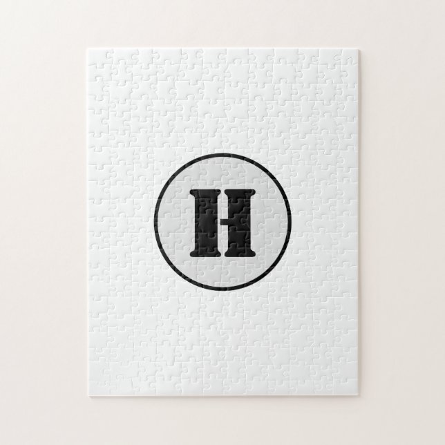 SIMPLE MINIMAL MODERN MONOGRAM ELEGANT STYLE CHIC  JIGSAW PUZZLE (Vertical)