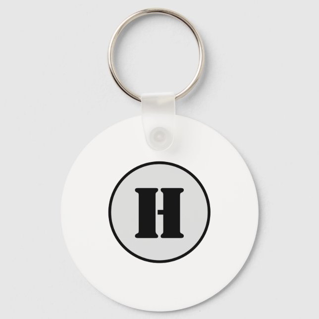 SIMPLE MINIMAL MODERN MONOGRAM ELEGANT STYLE CHIC  KEY RING (Front)