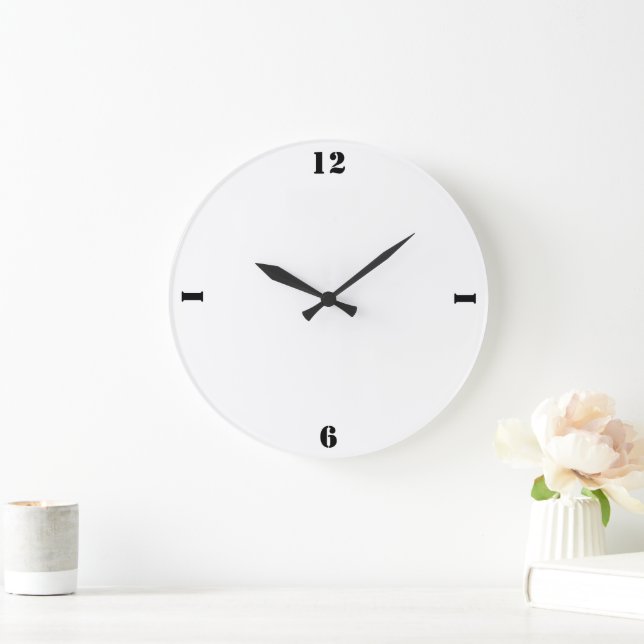 SIMPLE MINIMAL MODERN MONOGRAM ELEGANT STYLE CHIC LARGE CLOCK (Home)