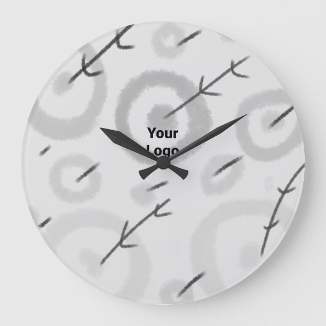 SIMPLE MINIMAL MODERN MONOGRAM ELEGANT STYLE CHIC  LARGE CLOCK (Front)