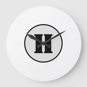SIMPLE MINIMAL MODERN MONOGRAM ELEGANT STYLE CHIC LARGE CLOCK
