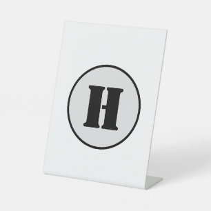 SIMPLE MINIMAL MODERN MONOGRAM ELEGANT STYLE CHIC PEDESTAL SIGN