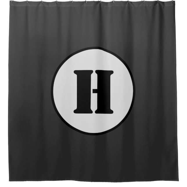 SIMPLE MINIMAL MODERN MONOGRAM ELEGANT STYLE CHIC  SHOWER CURTAIN (Front)