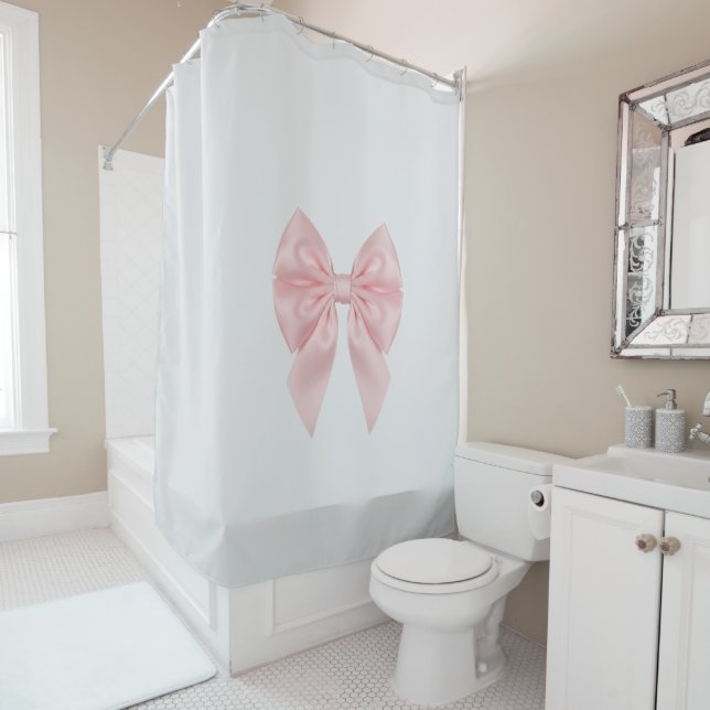 SIMPLE MINIMAL MODERN MONOGRAM ELEGANT STYLE CHIC  SHOWER CURTAIN (In Situ)