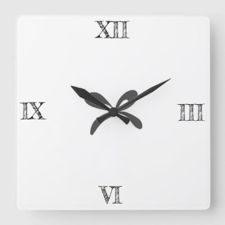 SIMPLE MINIMAL MODERN MONOGRAM ELEGANT STYLE CHIC SQUARE WALL CLOCK