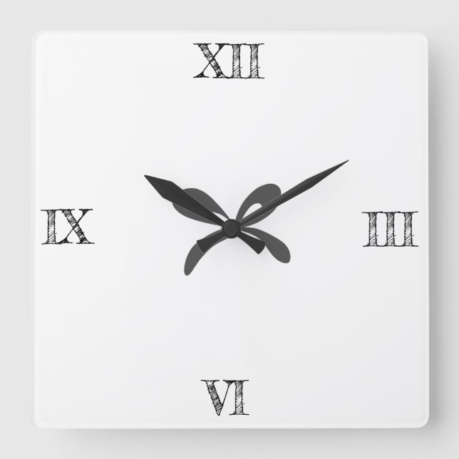 SIMPLE MINIMAL MODERN MONOGRAM ELEGANT STYLE CHIC  SQUARE WALL CLOCK (Front)