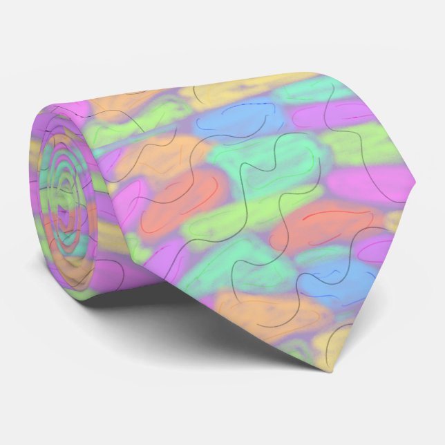 SIMPLE MINIMAL MODERN MONOGRAM ELEGANT STYLE CHIC  TIE (Rolled)