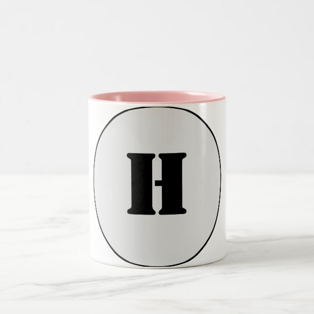 SIMPLE MINIMAL MODERN MONOGRAM ELEGANT STYLE CHIC  Two-Tone COFFEE MUG (Center)