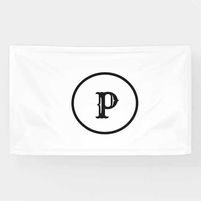 SIMPLE MINIMAL MODERN MONOGRAM ELEGANT STYLE  TOTE BANNER (Horizontal)
