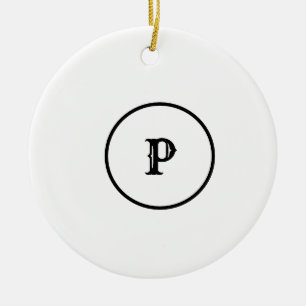 SIMPLE MINIMAL MODERN MONOGRAM ELEGANT STYLE  TOTE CERAMIC ORNAMENT