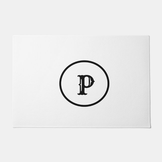 SIMPLE MINIMAL MODERN MONOGRAM ELEGANT STYLE  TOTE DOORMAT (Front)