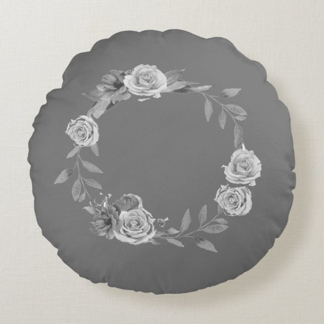 SIMPLE MINIMAL MODERN MONOGRAM ELEGANT STYLE  TOTE ROUND CUSHION (Front)