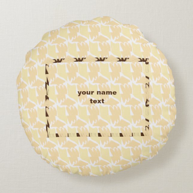 SIMPLE MINIMAL MODERN MONOGRAM ELEGANT STYLE  TOTE ROUND CUSHION (Back)