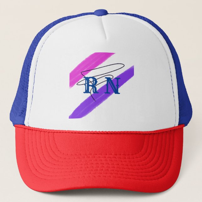 SIMPLE MINIMAL MODERN MONOGRAM ELEGANT STYLE  TOTE TRUCKER HAT (Front)