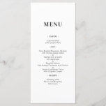 Simple Minimal Modern Monogram Wedding Menu Card<br><div class="desc">This minimalist wedding menu card features a simple and clean type with modern wedding monogram on the backside. You can customise all the text,  font and,  background colour.</div>