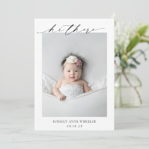 Simple Minimal Modern Photo Elegant Birth Announcement