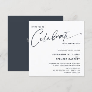 Simple Minimal Modern Script Wedding Invitation