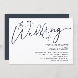 Simple Minimal Modern Script Wedding Invitation