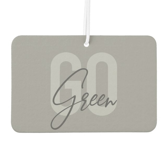 Simple, minimal, modern, urban design Go Green Car Air Freshener (Back)