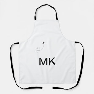 Simple minimal monogram add text travel plane phot apron