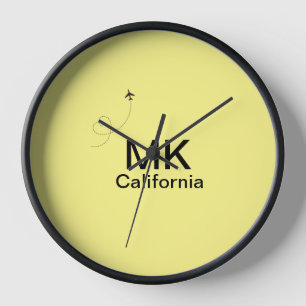Simple minimal monogram add text travel plane phot clock