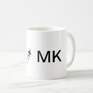 Simple minimal monogram add text travel plane phot coffee mug