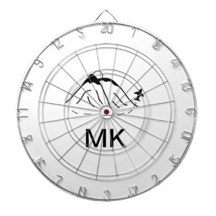 Simple minimal monogram add text travel plane phot dartboard