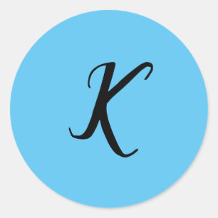 SIMPLE MINIMAL MONOGRAM CUSTOM NAME KEYCHAIN CLASSIC ROUND STICKER