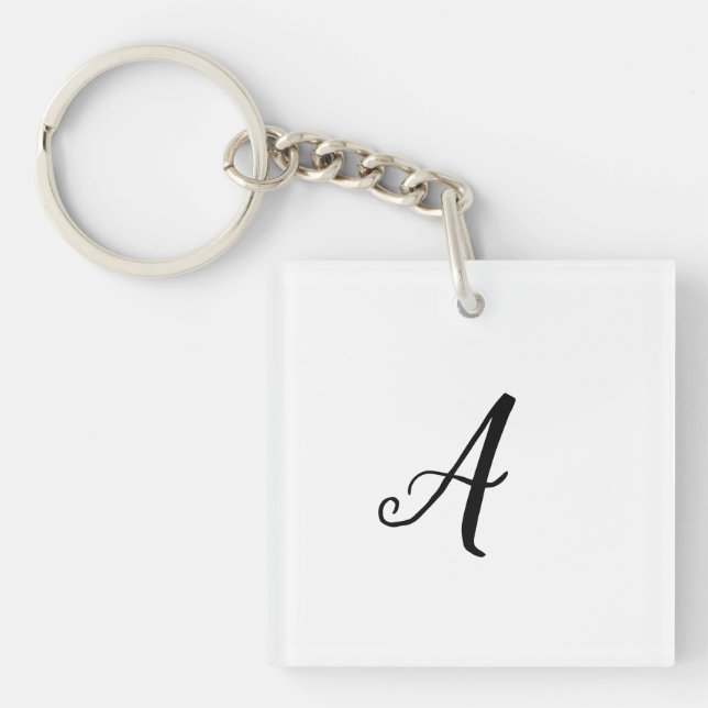 SIMPLE MINIMAL MONOGRAM ELEGANT KEY RING (Front)