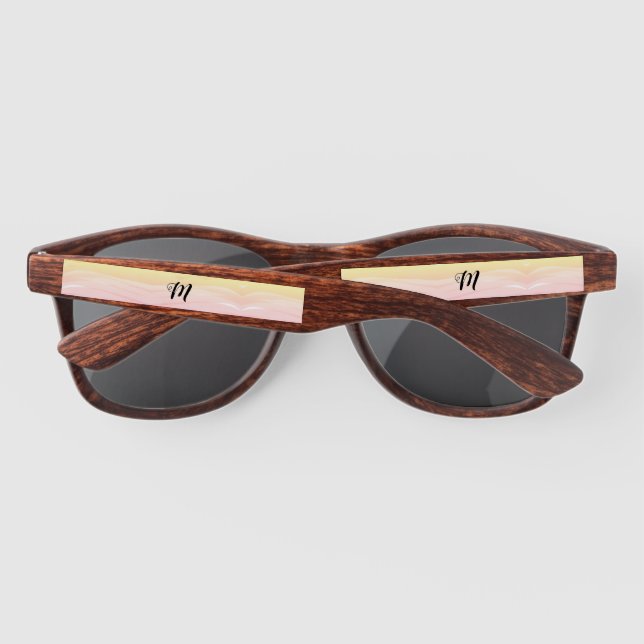 simple minimal monogram logo add your  watercolor  sunglasses (Back)