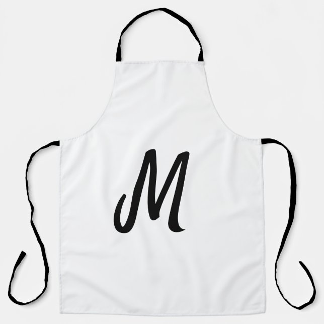 simple minimal monogram logo personalised baking a apron (Front)