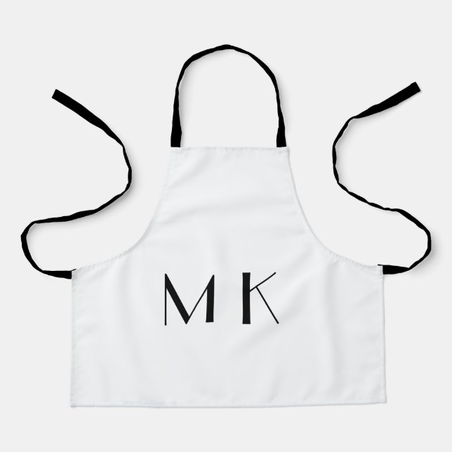 simple minimal monogram logo personalised baking a apron (Front)