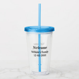 simple minimal monogram logo personalised baking acrylic tumbler
