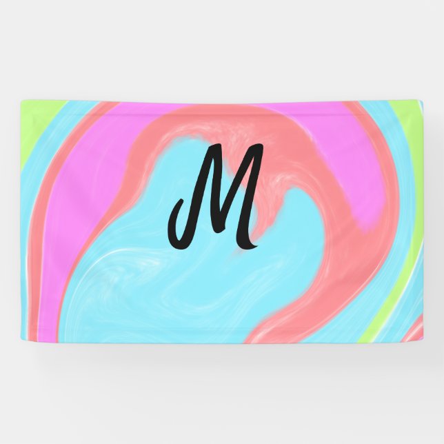 simple minimal monogram logo personalised baking   banner (Horizontal)