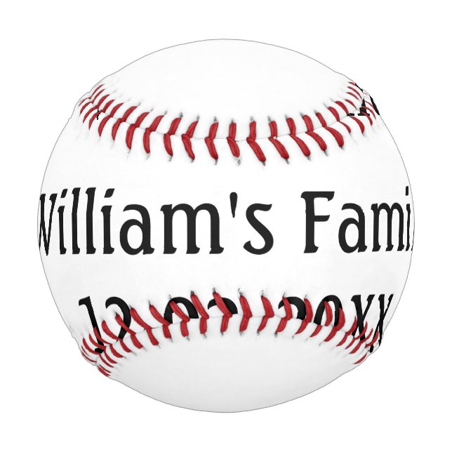 simple minimal monogram logo personalised baking   baseball (Front)
