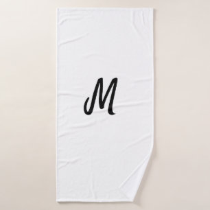 simple minimal monogram logo personalised baking  bath towel