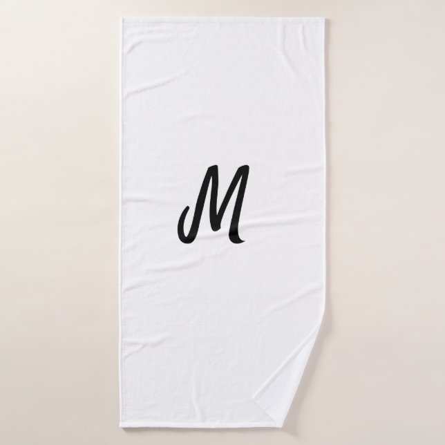 simple minimal monogram logo personalised baking  bath towel (Bath Towel)