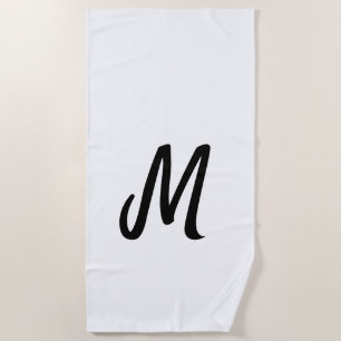 simple minimal monogram logo personalised baking beach towel