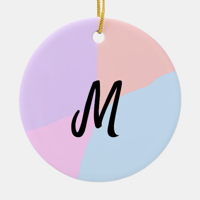 simple minimal monogram logo personalised baking   ceramic ornament (Front)