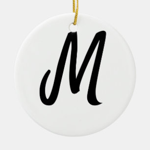 simple minimal monogram logo personalised baking ceramic ornament