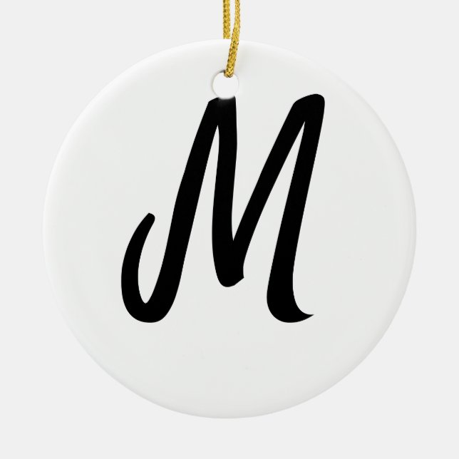 simple minimal monogram logo personalised baking   ceramic ornament (Front)