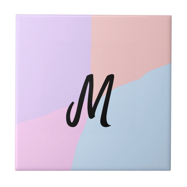 simple minimal monogram logo personalised baking   ceramic tile (Front)