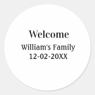 simple minimal monogram logo personalised baking classic round sticker