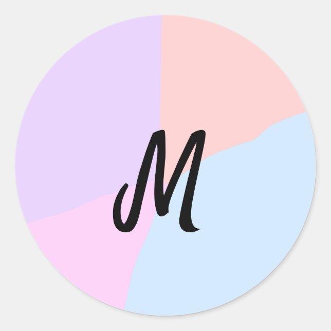 simple minimal monogram logo personalised baking   classic round sticker (Front)