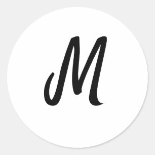 simple minimal monogram logo personalised baking classic round sticker